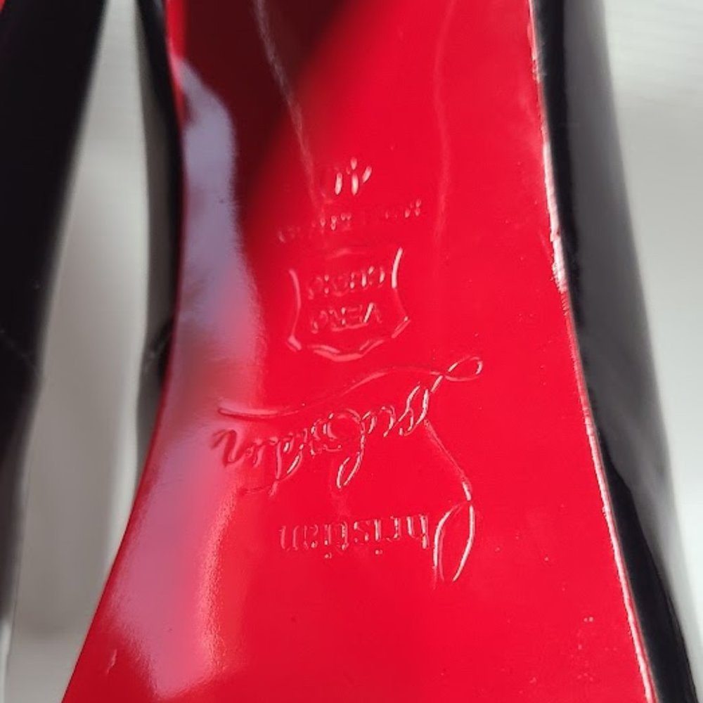 Christian Louboutin Black Patent Leather Heels - Picture 15 of 16